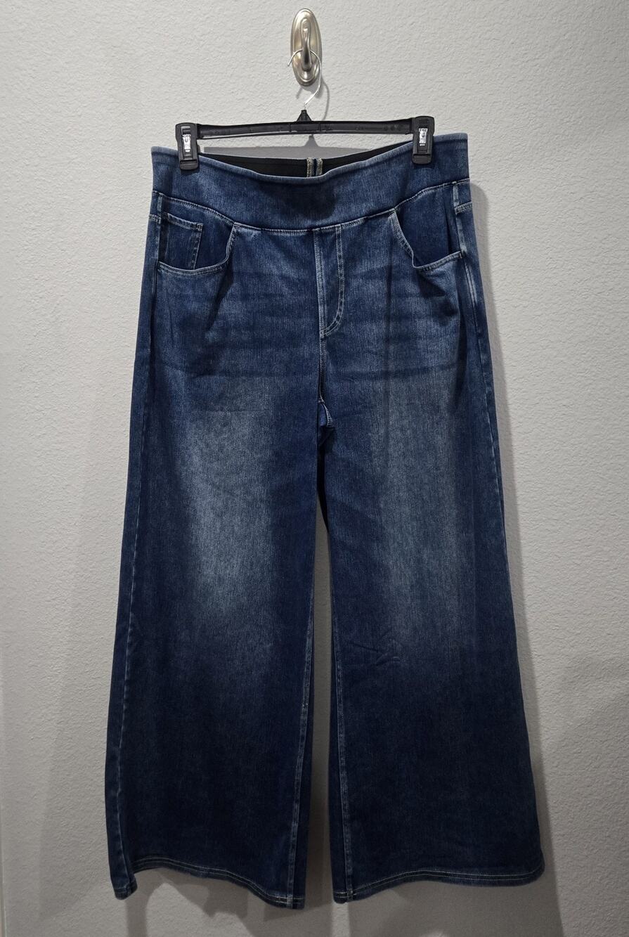 Halara Flex Denim Womens XXL 1X Blue Wide Leg Pullon